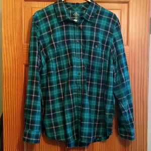Turquoise flannel St John's Bay XL